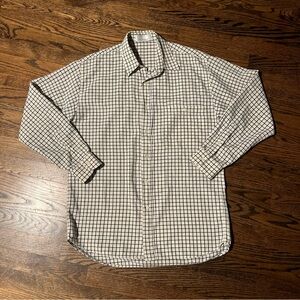 Men's Black and White Checkered Casual Shirt